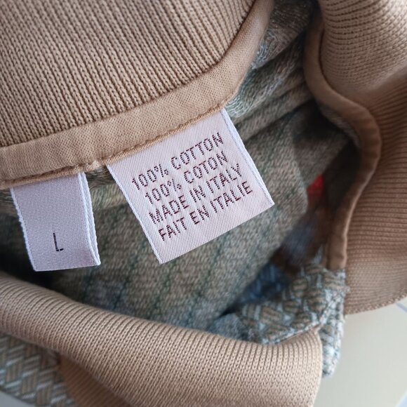 Mens Polo Shirt Large Joseph Abboud Italy Polo Shirt Mens Large Gold Hatch Print - Picture 7 of 7